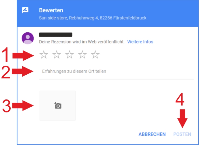 Anleitung Google Bewertung Sun-side-store